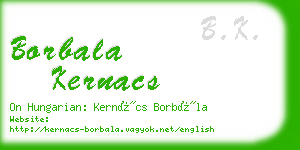 borbala kernacs business card